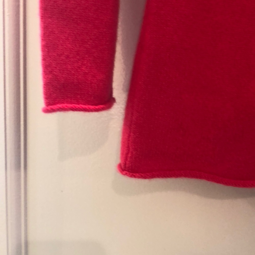 Jcrew Cashmere Bright Fire Engine Red Sweater - image 3